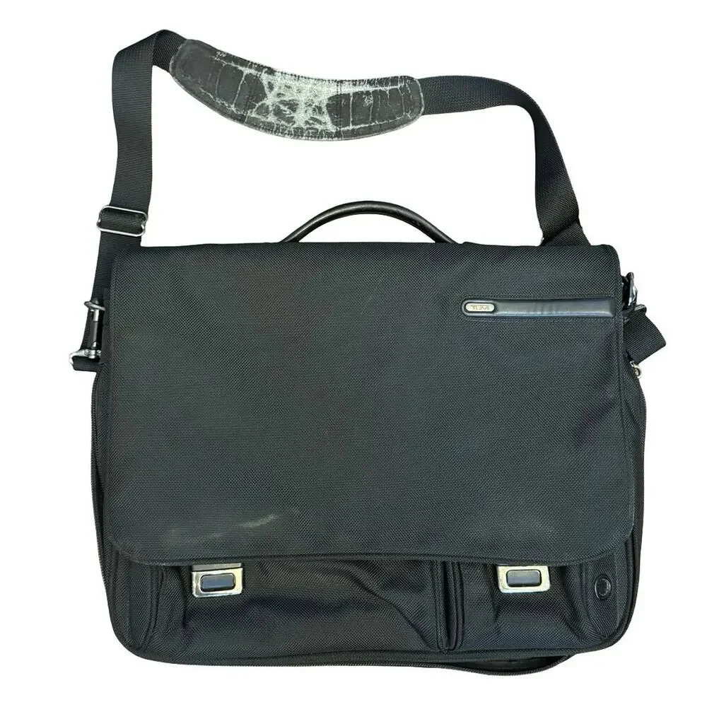 TUMI Alpha 26193D4 Laptop Briefcase Messenger Bag Black Shoulder Strap work bag